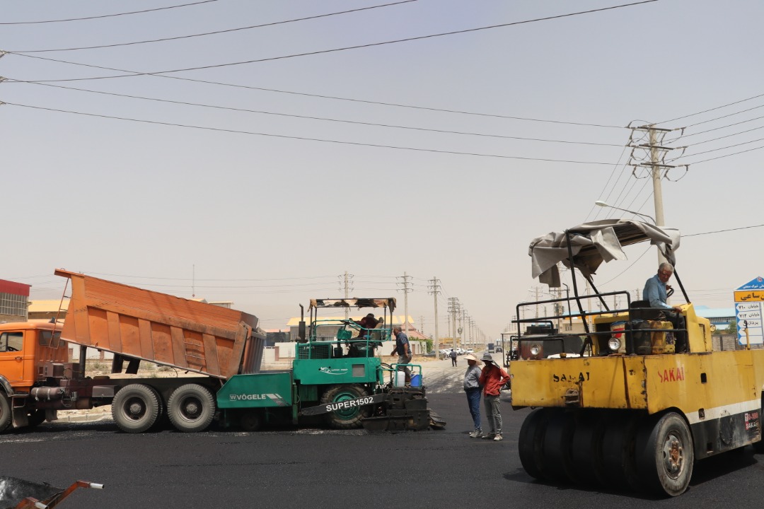 ترمیم آسفالت میدان ساعی شهرک صنعتی بزرگ شیراز